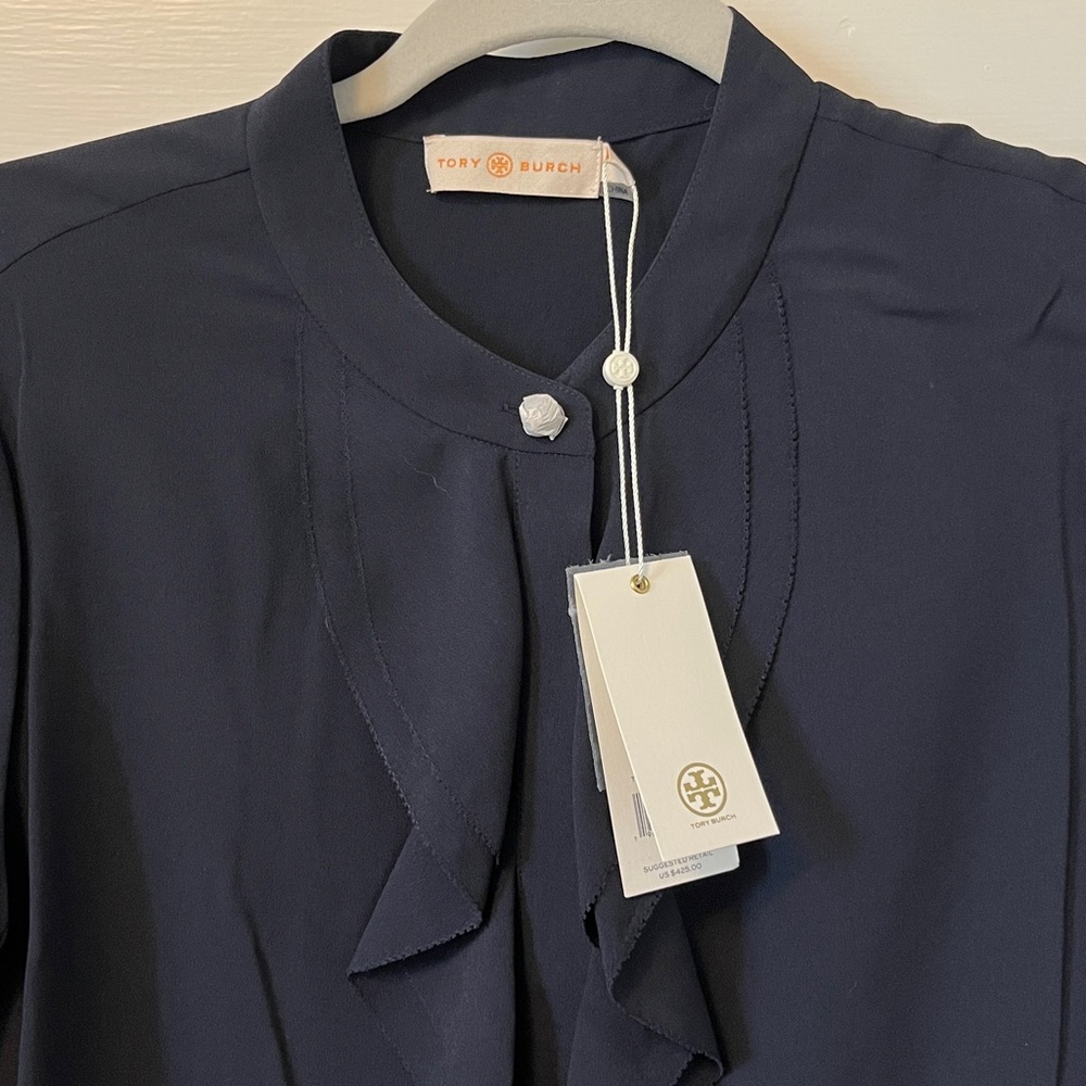 Tory Burch Jane Dress Navy Blue - Picture 3 of 5